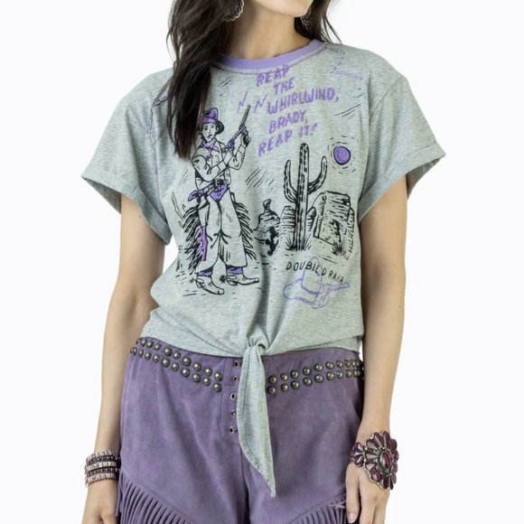 NWT Double D Ranch Reap the Whirlwind Tee Boho Bohemian Western Casual - Picture 3 of 4